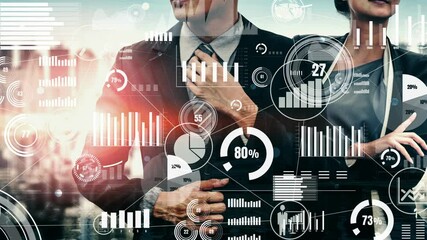 Poster - conceptual business dashboard for financial data analysis . 3d render computer graphic .
