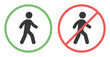 No pedestrian access icon sign illustration. No trespassing vector icon.