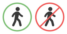 No Pedestrian Access Icon Sign Illustration. No Trespassing Vector Icon.