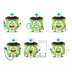 Sticker - Doctor profession emoticon with barberry cartoon character