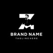 Man silhouette initial letter fashion brand logo icon vector