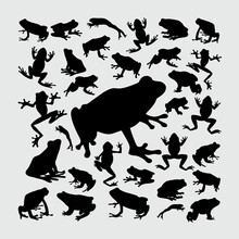 Frog Silhouette. A Set Of Frog Silhouettes
