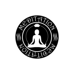 Poster - Meditation sign icon isolated on white background