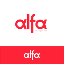 Alpha Logo Vector. Red Alpha Logo On A White Background.