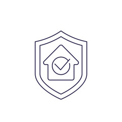 Poster - house insurance vector line icon