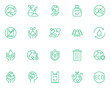 set of eco thin line icons, environment, clean energy