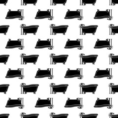 Poster - Retro bathtub pattern seamless background texture repeat wallpaper geometric vector