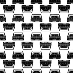 Poster - Football arena pattern seamless background texture repeat wallpaper geometric vector