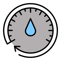 Poster - Oil meter icon. Outline oil meter vector icon color flat isolated