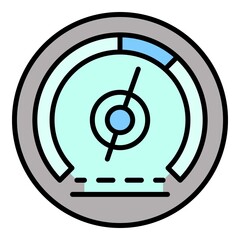 Fototapete - Car speedometer icon. Outline car speedometer vector icon color flat isolated