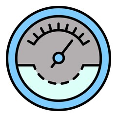 Poster - Fuel tachometer icon. Outline fuel tachometer vector icon color flat isolated