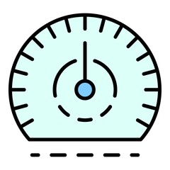 Poster - Auto speedometer icon. Outline auto speedometer vector icon color flat isolated