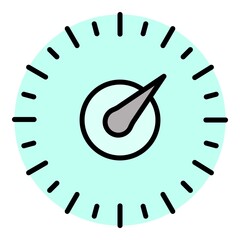 Poster - Arrow speedometer icon. Outline arrow speedometer vector icon color flat isolated