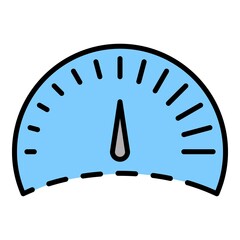 Poster - Control speedometer icon. Outline control speedometer vector icon color flat isolated