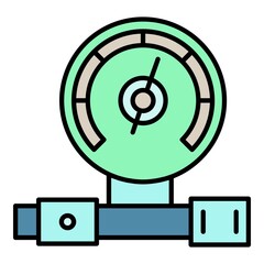 Poster - Oil gauge icon. Outline oil gauge vector icon color flat isolated