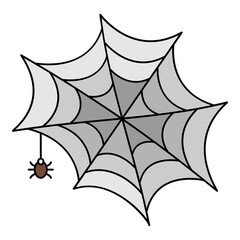 Canvas Print - Cobweb icon. Outline cobweb vector icon color flat isolated