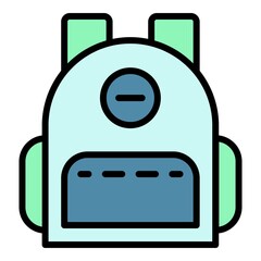 Poster - Fashion backpack icon. Outline fashion backpack vector icon color flat isolated