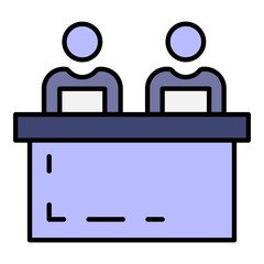 Poster - Coach cohesion icon. Outline coach cohesion vector icon color flat isolated
