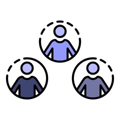 Poster - social people network icon. outline social people network vector icon color flat isolated