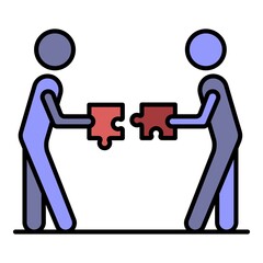 Poster - People coherence icon. Outline people coherence vector icon color flat isolated