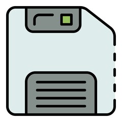Poster - Floppy disk icon. Outline floppy disk vector icon color flat isolated