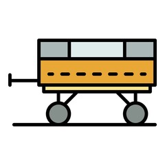 Poster - tractor trailer icon. outline tractor trailer vector icon color flat isolated