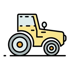 Poster - Modern tractor icon. Outline modern tractor vector icon color flat isolated