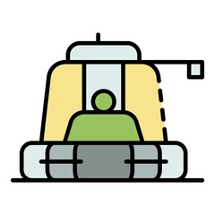 Poster - farm excavator icon. outline farm excavator vector icon color flat isolated