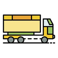 Poster - Wheat truck icon. Outline wheat truck vector icon color flat isolated
