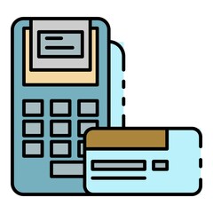 Poster - Payment terminal icon. Outline payment terminal vector icon color flat isolated