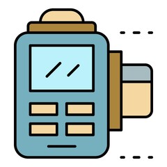 Wall Mural - Payment terminal icon. Outline payment terminal vector icon color flat isolated