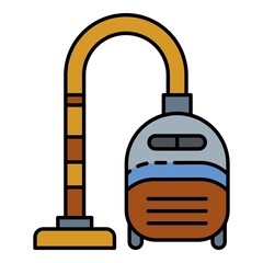Poster - Home vacuum cleaner icon. Outline home vacuum cleaner vector icon color flat isolated
