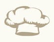 Vector drawing. Old chef hat