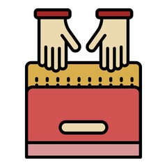 Poster - Restroom hand dryer icon. Outline restroom hand dryer vector icon color flat isolated