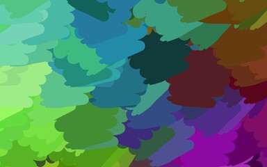 Poster - Light Pink, Green vector pattern with random forms.