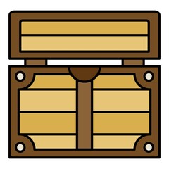 Poster - Dower chest icon. Outline dower chest vector icon color flat isolated
