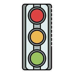 Poster - Traffic lights icon. Outline traffic lights vector icon color flat isolated