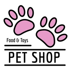 Poster - food pet shop logo. outline food pet shop vector logo color flat isolated