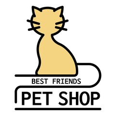 Poster - best friend pet shop logo. outline best friend pet shop vector logo color flat isolated