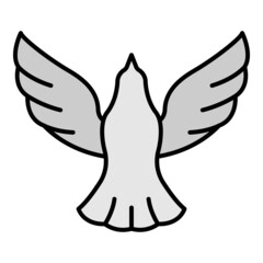 Poster - Dove icon. Outline dove vector icon color flat isolated