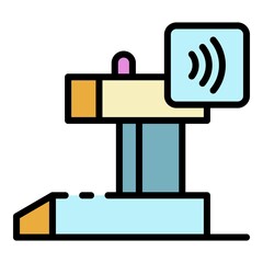 Poster - Cashier nfc payment icon. Outline cashier nfc payment vector icon color flat isolated