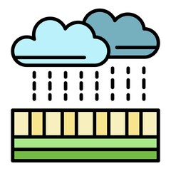 Sticker - Rain water filtration icon. Outline rain water filtration vector icon color flat isolated