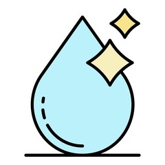 Wall Mural - Shiny filtered water drop icon. Outline shiny filtered water drop vector icon color flat isolated