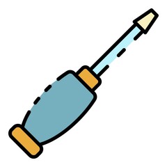 Poster - Screw icon. Outline screw vector icon color flat isolated