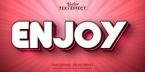 Wall Mural - enjoy text, cartoon style editable text effect