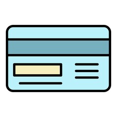 Poster - Credit card icon. Outline credit card vector icon color flat isolated