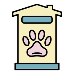 Poster - pet hotel house icon. outline pet hotel house vector icon color flat isolated