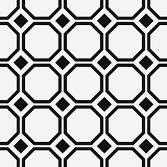 Poster - Octagons and rhombs pattern. Repeated mesh with octagons.