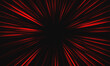 Abstract red light speed zoom on black background technology vector