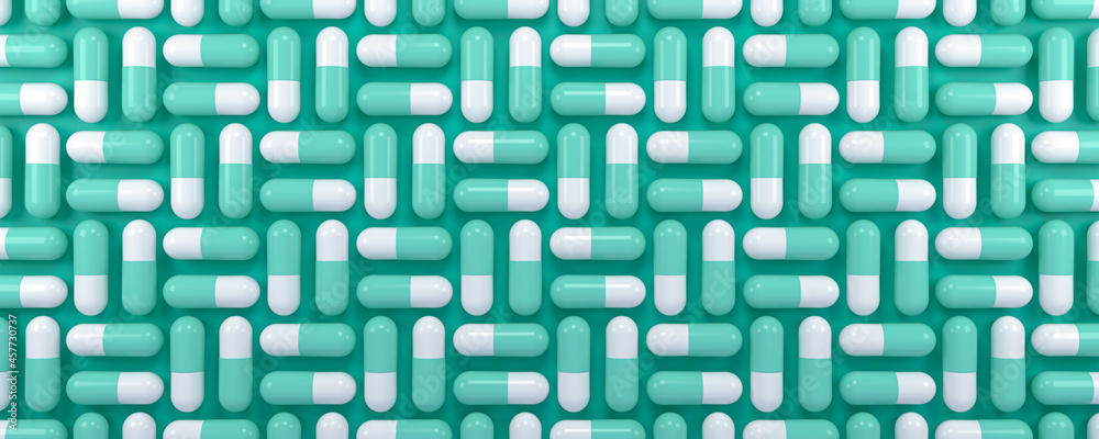 Pills background. Medical concept. 3d rendering.